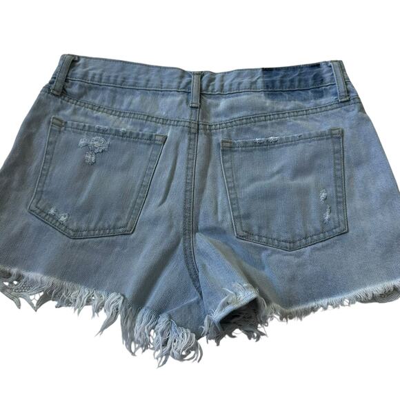 Aeropostale Blue Distressed Denim Shorts Women's Size 8 | 74-2 - Picture 1 of 6